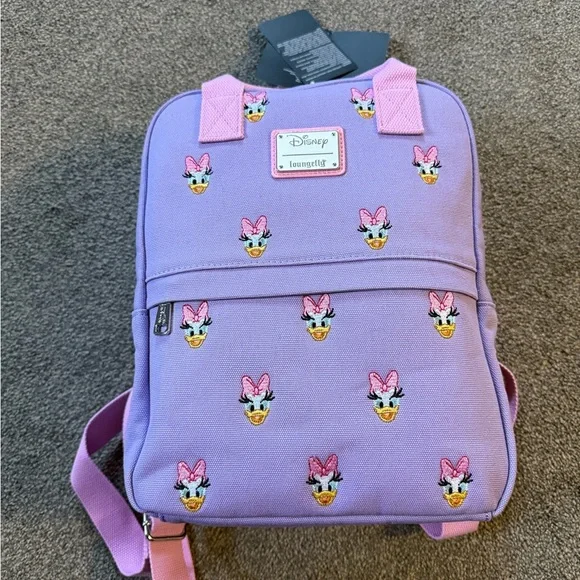 NWT Loungefly Disney Daisy Duck Allover Print Mini Backpack Rare Find - Picture 6 of 7
